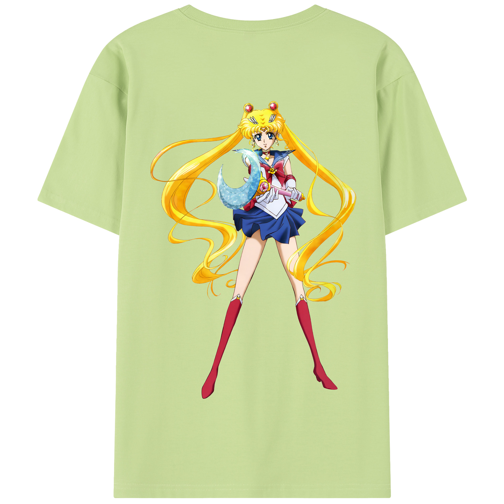 （画像用） 美少女戦士セーラームーン 月野 うさぎ つきの うさぎ Sailor Moon Tsukino Usagi 綿100％半袖Tシャツ（背面プリント）